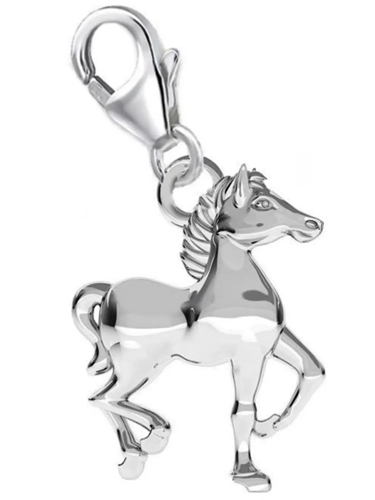 Pferde Charm aus 925 Silber – Reiter Anhänger für Armband Bild 1