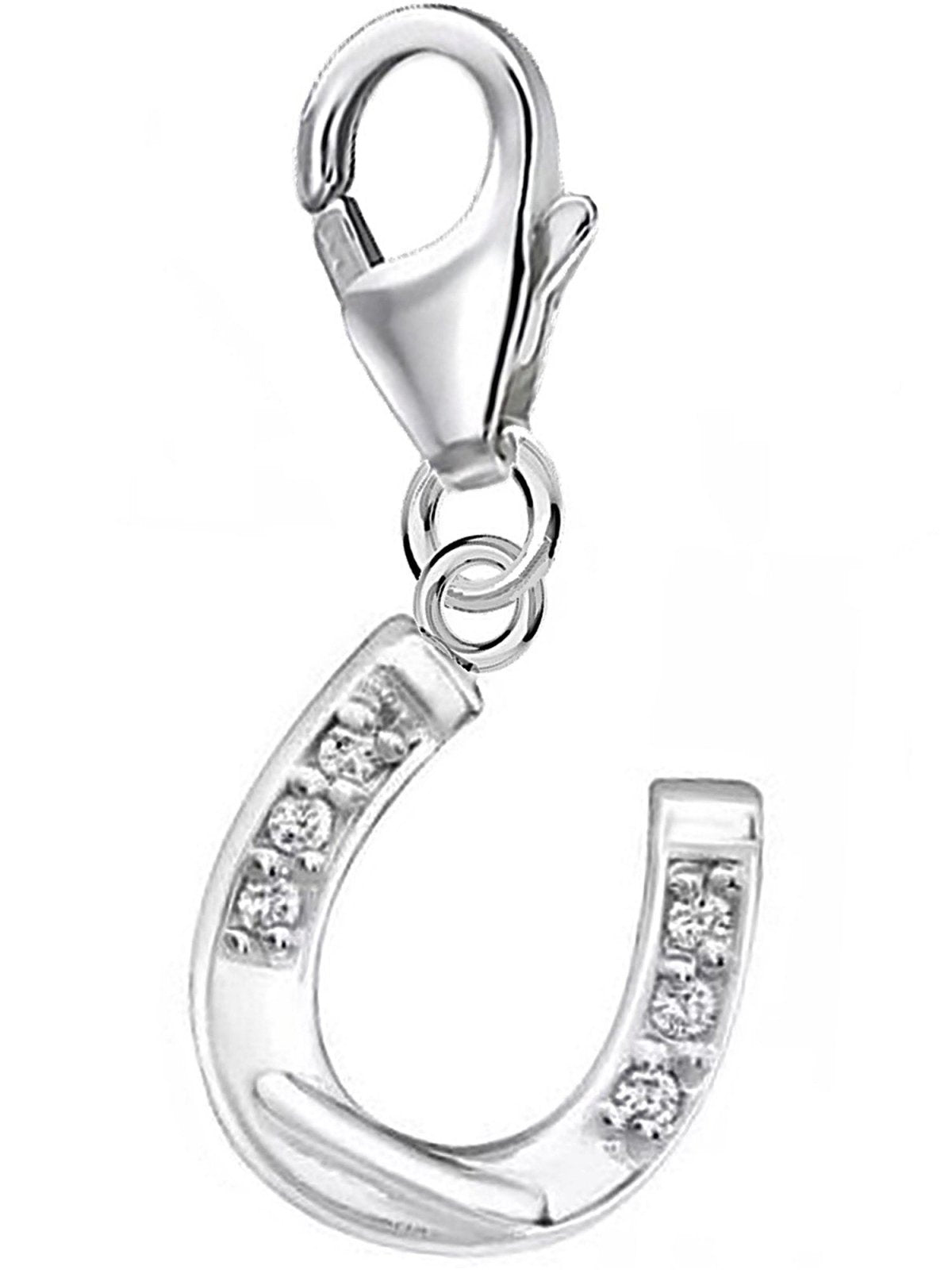Pferde Hufeisen Charm aus 925 Silber – Glück Anhänger für Armband Bild 1