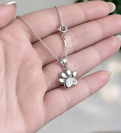 Pfote Anhänger mit Ankerkette aus echtem 925 Silber mit Stein auf hand bild 3