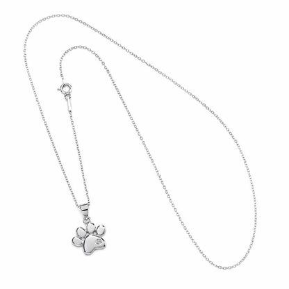 Pfote Anhänger mit Ankerkette aus echtem 925 Silber mit Stein 4