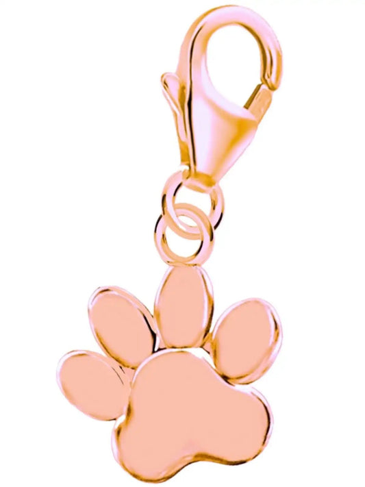 Pfote Charm Rosegold vergoldet 925 Silber – Tierliebe Schmuck Bild 1