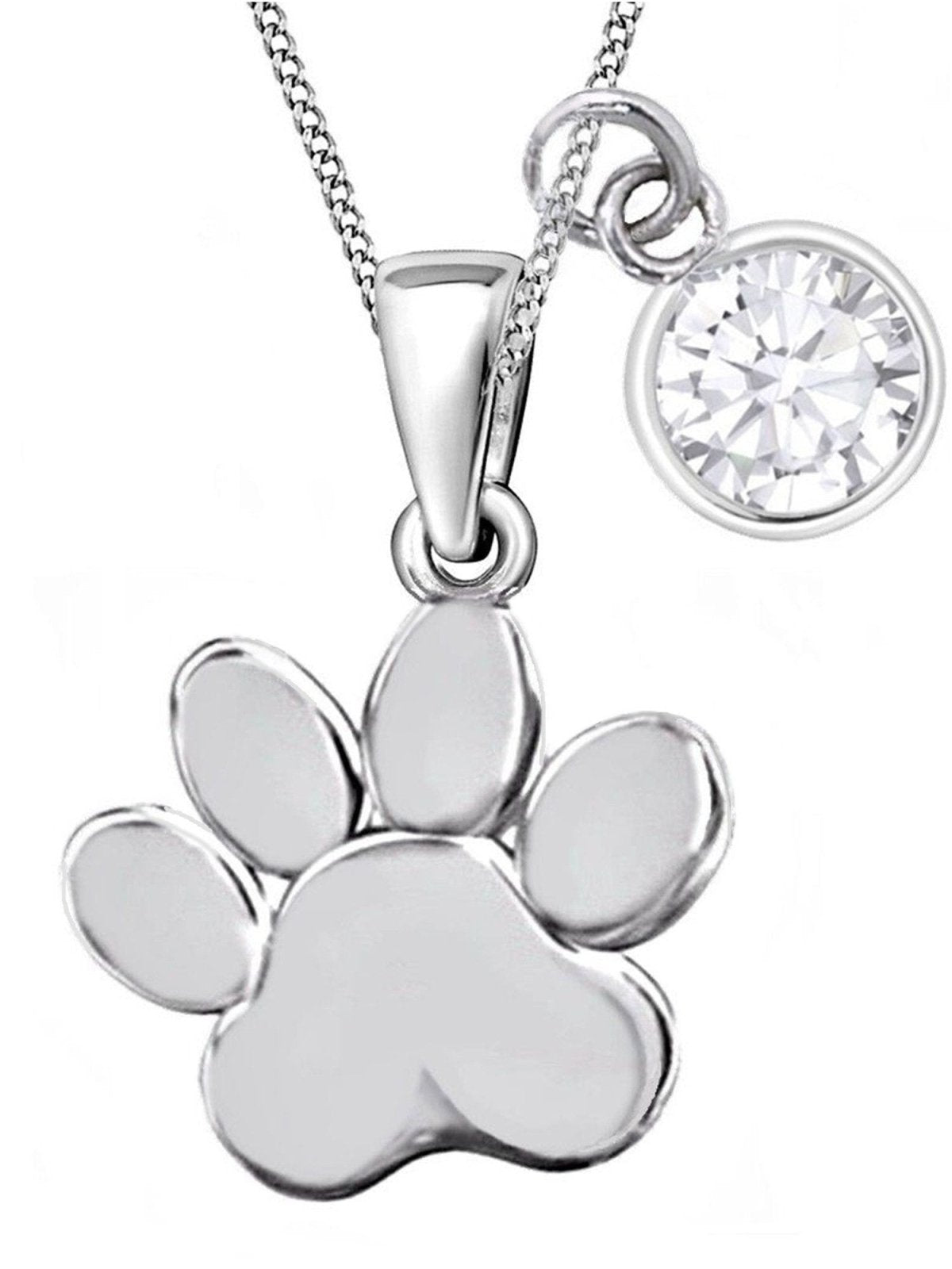 Pfote Halskette aus echtem 925 Silber mit funkelnden Zirkonia Bild 1
