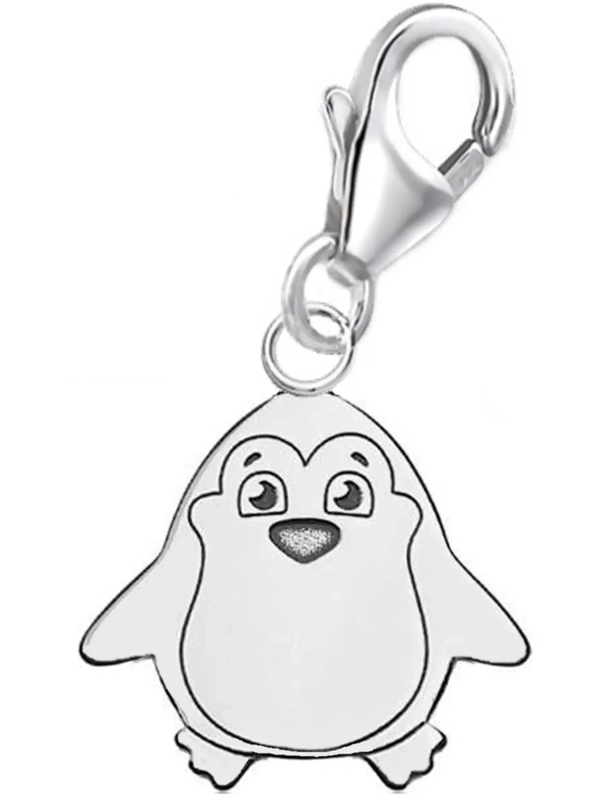 Pinguin Charm aus 925 Silber – Tier Anhänger für Kinderarmband Bild 1