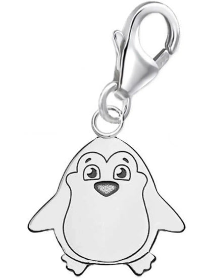 Pinguin Charm aus 925 Silber – Tier Anhänger für Kinderarmband Bild 1