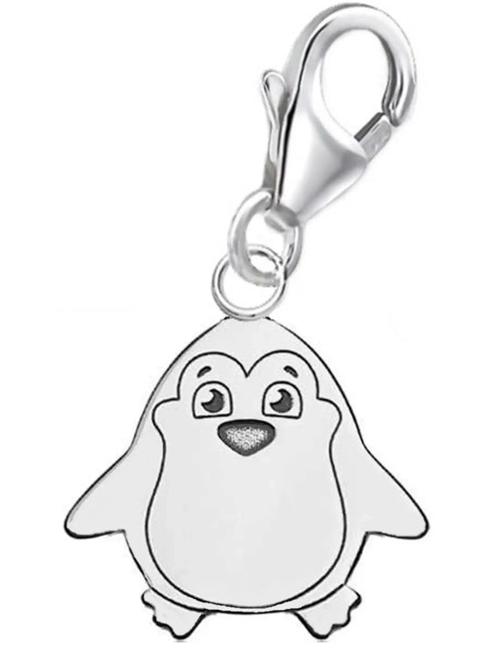 Pinguin Charm aus 925 Silber – Tier Anhänger für Kinderarmband Bild 1