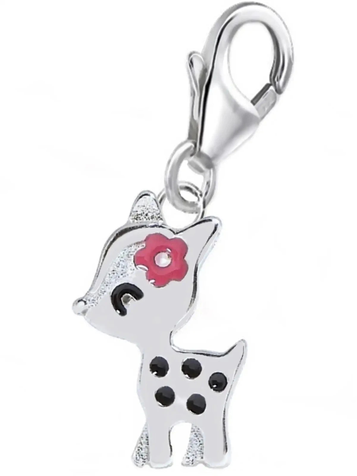 Rehkitz Charm aus 925 Silber – Wald Anhänger für KinderarmbandBild 1