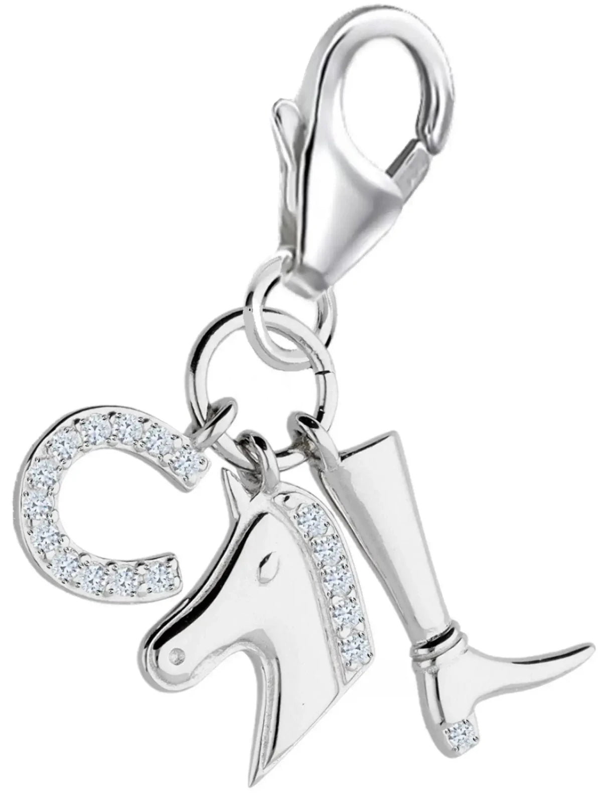 Reiter Charm aus 925 Silber – Pferde Anhänger für Armband Bild 1