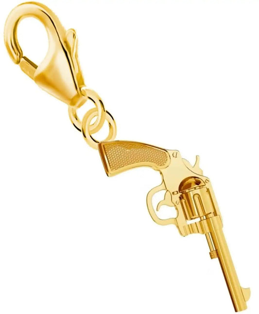 Revolver Charm aus 925 Silber – Pistole Anhänger für Armband Bild 1