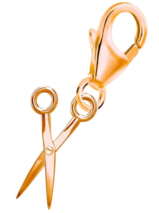 Schere Charm aus 925 Silber vergoldet – Friseur Anhänger Bild 1