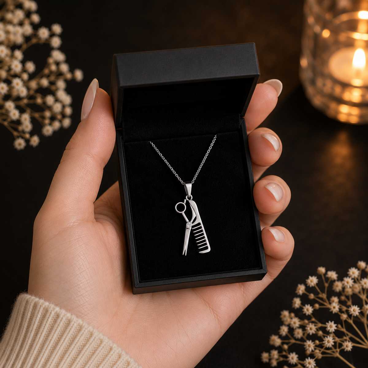 Schere Hallskette in meiner Premium Schmuckgeschenkbox