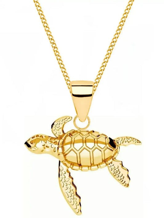 Schildkröte Anhänger mit Halskette aus vergoldetem 925 Silber Bild 1