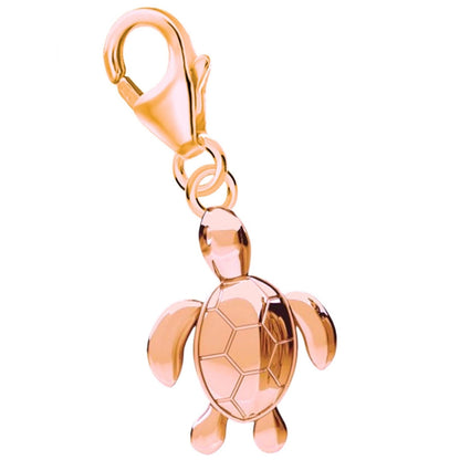 Schildkröten Charm aus rosevergoldetem 925 Silber – Tier Schmuck bild 1