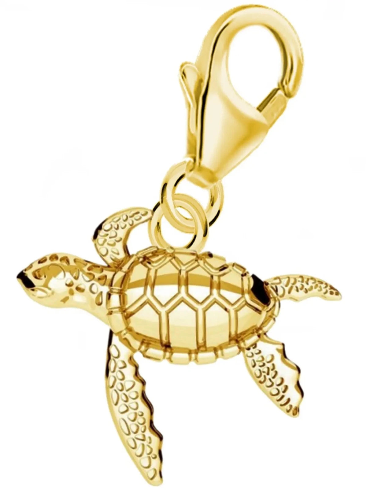 Schildkröten Charm aus vergoldetem 925 Silber – Ozean Schmuck Bild 1