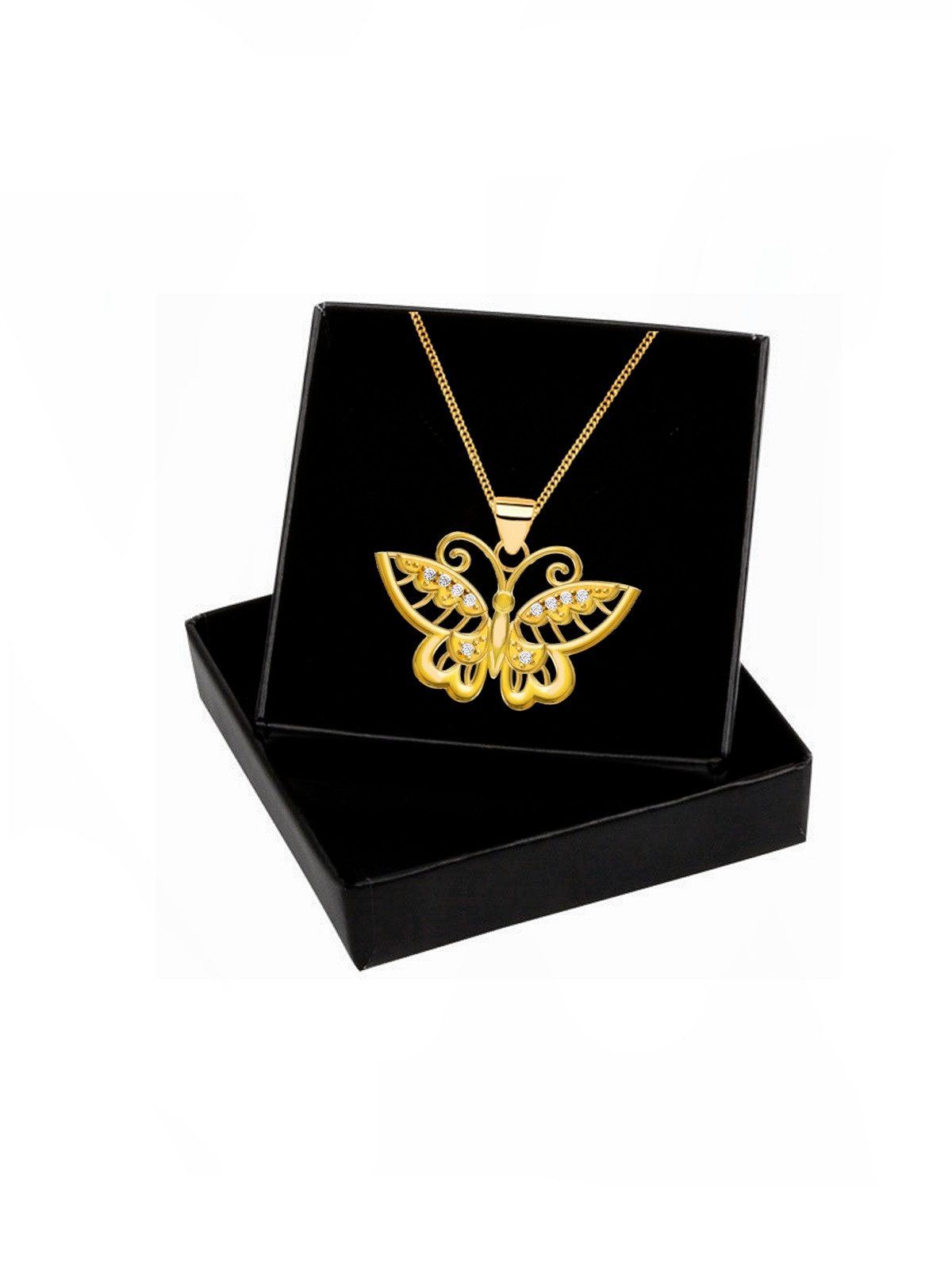 Schmetterling Halskette aus echtem 925 Silber vergoldet Bild 3