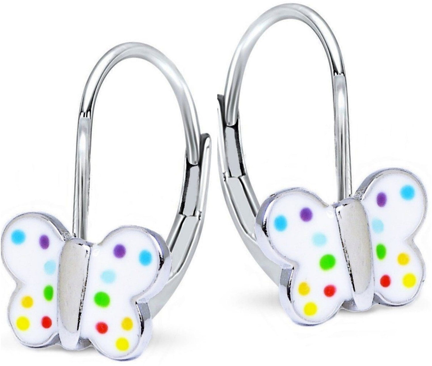 Schmetterling Ohrringe 925 Silber – Mädchen Schmuck bunt Bild 1