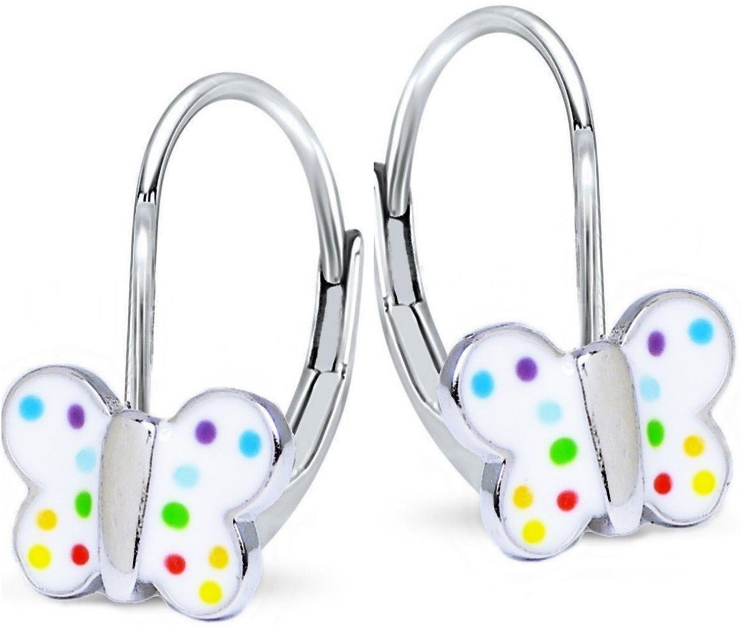 Schmetterling Ohrringe 925 Silber – Mädchen Schmuck bunt Bild 1