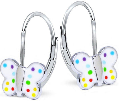 Schmetterling Ohrringe 925 Silber – Mädchen Schmuck bunt Bild 1