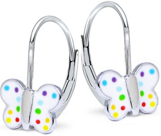 Schmetterling Ohrringe 925 Silber – Mädchen Schmuck bunt Bild 1