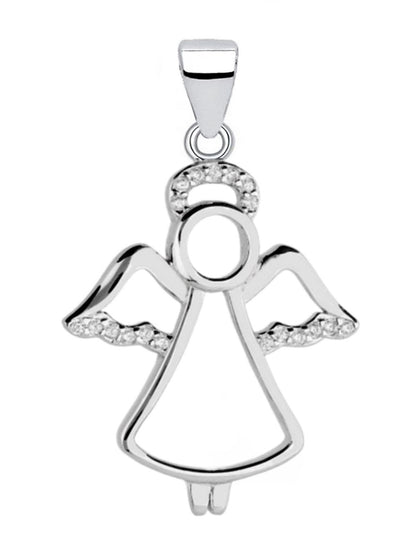 Schutzengel Kettenanhänger Silber 925 – funkelnde Symbol Anhänger Bild 1
