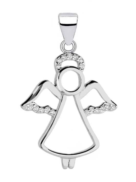 Schutzengel Kettenanhänger Silber 925 – funkelnde Symbol Anhänger Bild 1