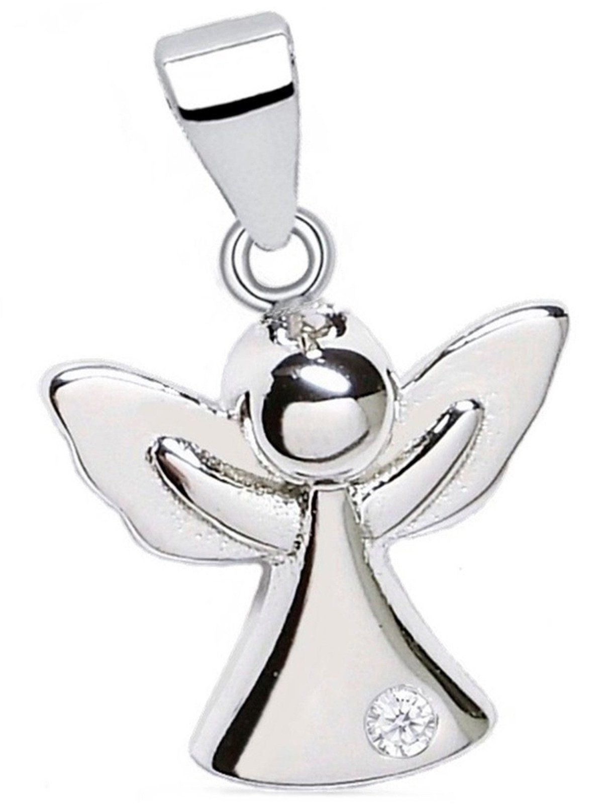 Schutzengel Silberanhänger aus 925 Silber mit Zirkonia Bild 1