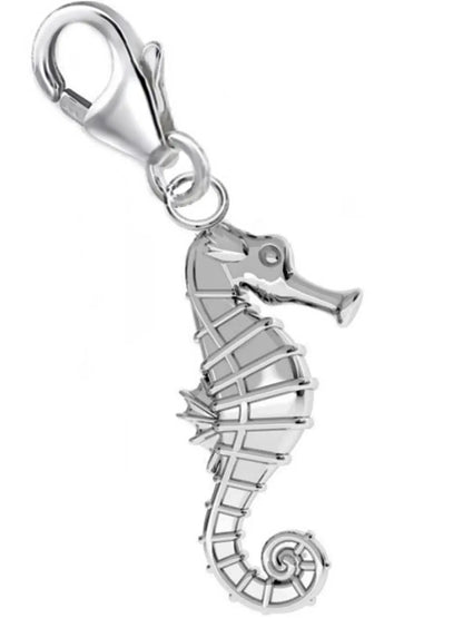 Seepferdchen Charm aus 925 Silber – Anhänger für Kinderarmband Bild 1