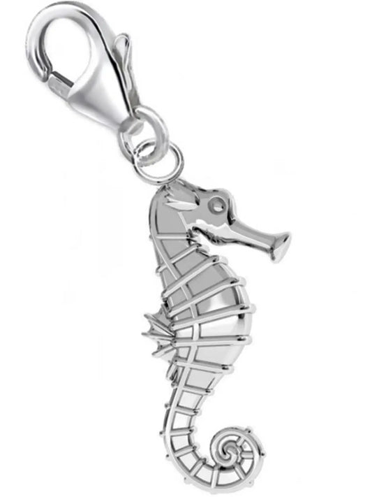 Seepferdchen Charm aus 925 Silber – Anhänger für Kinderarmband Bild 1