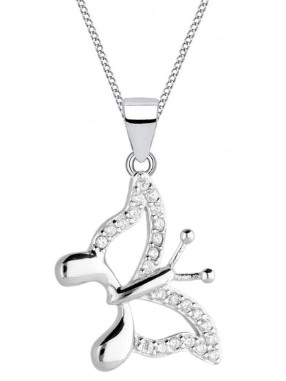 Silberkette mit Schmetterling Anhänger aus 925 Silber mit Zirkonia Bild 1