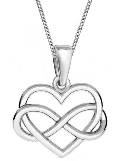 Silberne Herz Halskette mit Unendlichkeit Symbol Bild 1