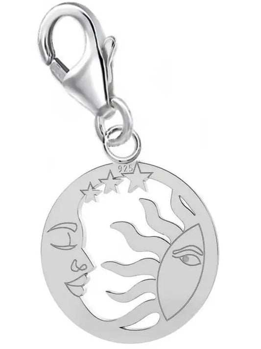 Sonne Mond Sterne Charm aus 925 Silber – Symbol Anhänger Bild 1