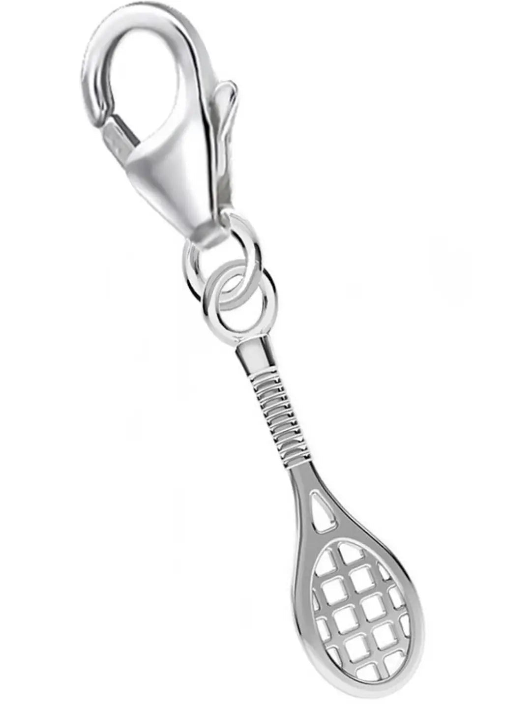 Tennis Charm aus 925 Silber – sportlicher Schläger Anhänger Bild 1