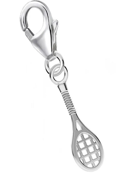 Tennis Charm aus 925 Silber – sportlicher Schläger Anhänger Bild 1