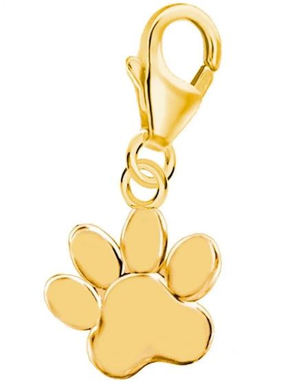 Tierpfoten Charm vergoldet 925 Silber – Geschenk für Tierliebhaber Bild 1