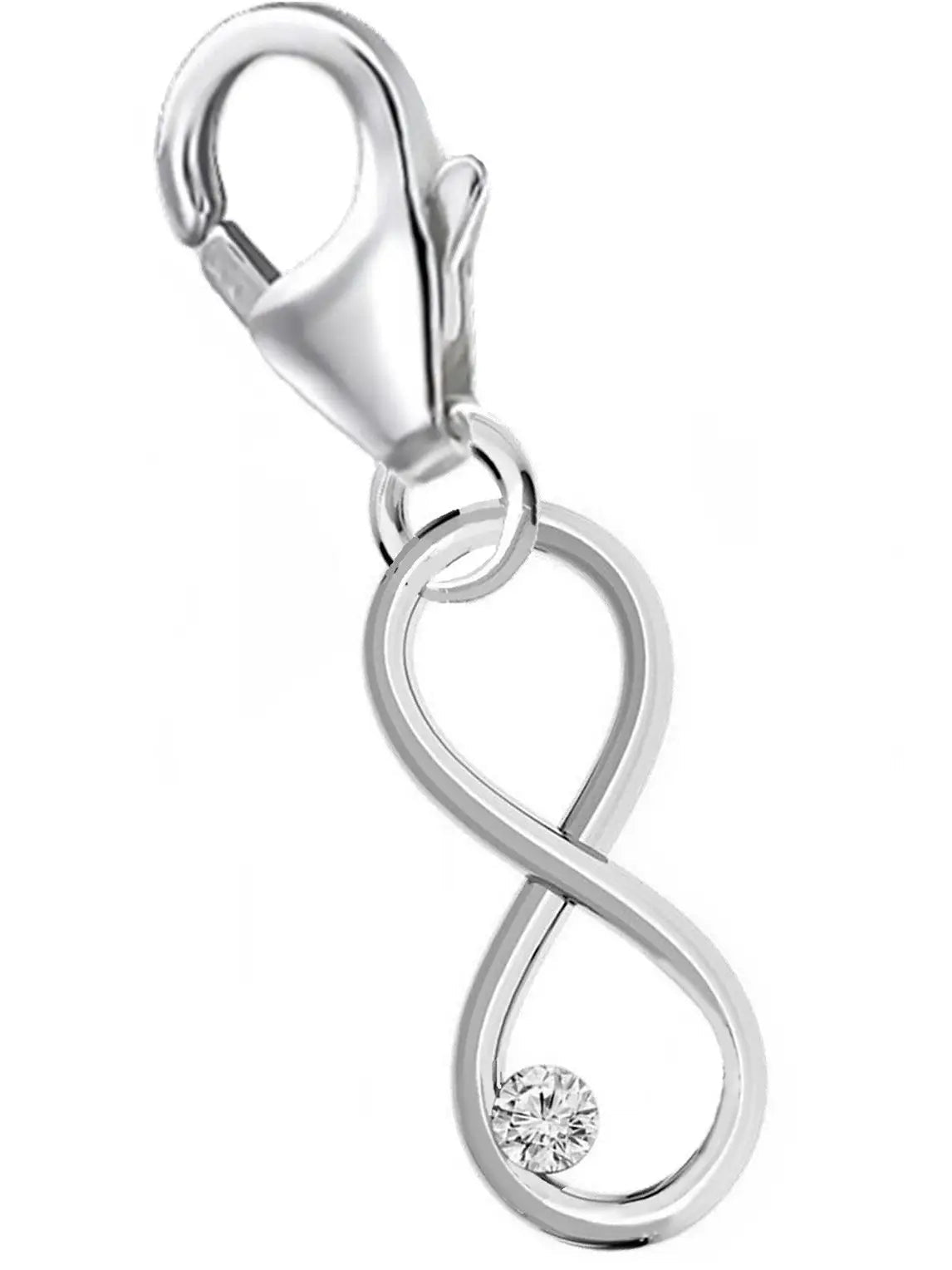 Unendlichkeit Charm aus 925 Sterling Silber – Kristall Anhänger Bild 1