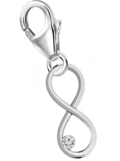 Unendlichkeit Charm aus 925 Sterling Silber – Kristall Anhänger Bild 1