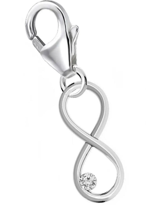 Unendlichkeit Charm aus 925 Sterling Silber – Kristall Anhänger Bild 1