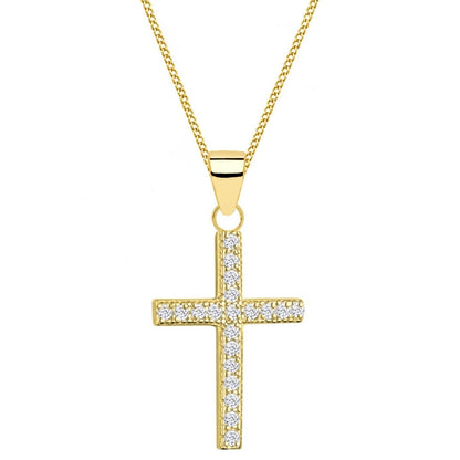 Vergoldete Kreuz Halskette aus echtem 925 Silber mit Zirkonia bild 1