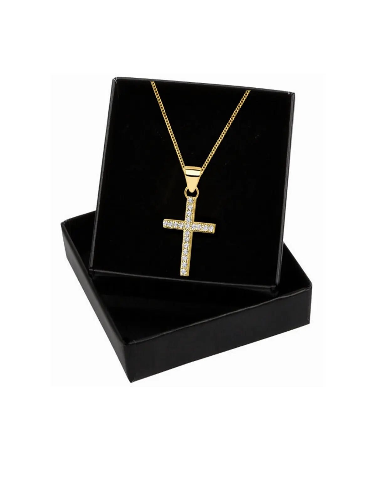 Vergoldete Kreuz Halskette aus echtem 925 Silber mit Zirkonia Bild 4