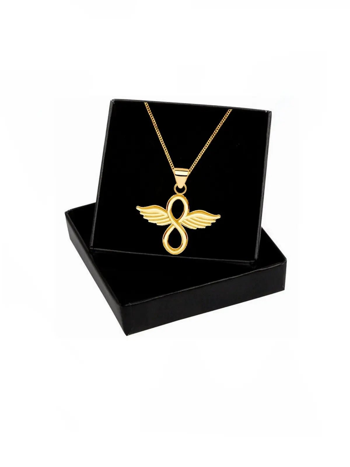 Vergoldete Unendlichkeit Kette mit Flügel aus echtem 925 Silber Bild 2