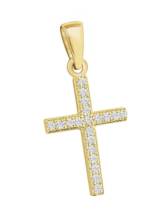 Vergoldeter Kreuz Schmuckanhänger Silber 925 – elegant Bild 1