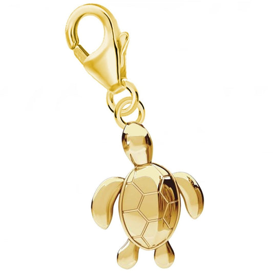 Vergoldeter Schildkröten Charm aus 925 Silber – Meer Schmuck bild 1