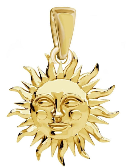 Vergoldeter Sonne Schmuckanhänger aus 925 Silber Bild 1