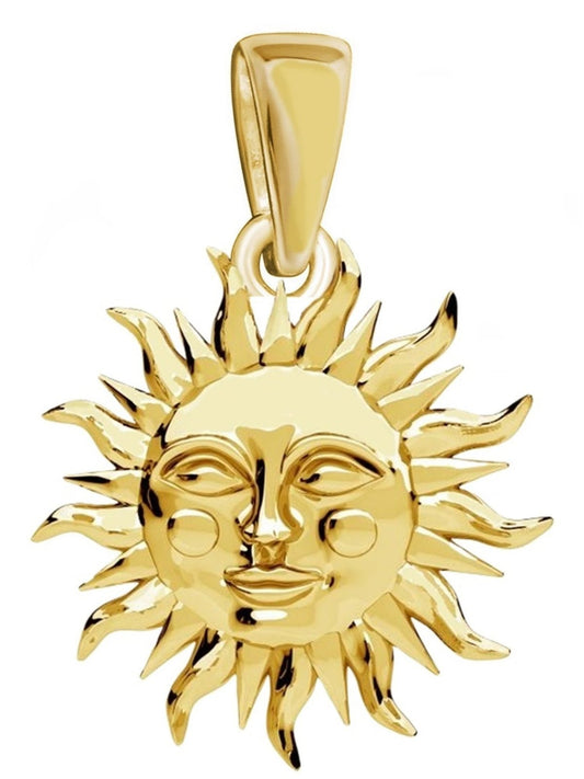 Vergoldeter Sonne Schmuckanhänger aus 925 Silber Bild 1