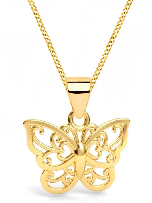 Vergoldeter kleiner Schmetterling mit Kette aus 925 Silber Bild 1