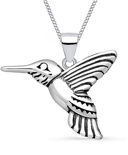 Vogel Halskette aus echtem 925 Silber teil oxidiert Bild 1
