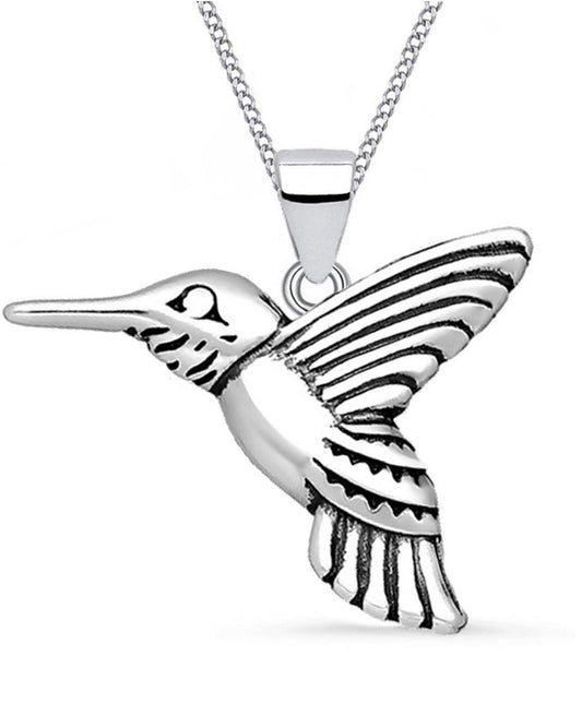 Vogel Halskette aus echtem 925 Silber teil oxidiert Bild 1