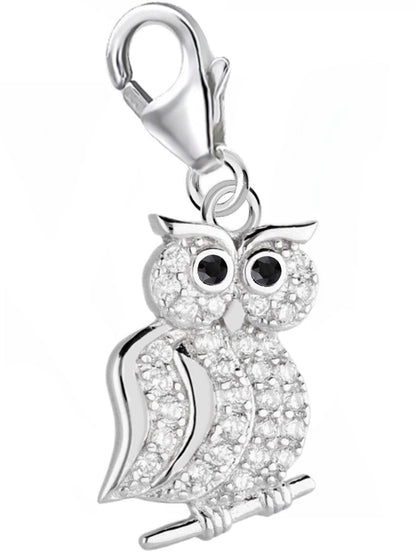Waldeule Charm Silber 925 – Vogel Naturschmuck Anhänger Bild 1