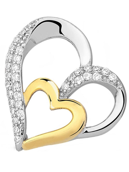 Zweifarbiges Herz Schmuckanhänger aus 925 Sterling Silber Bild 1