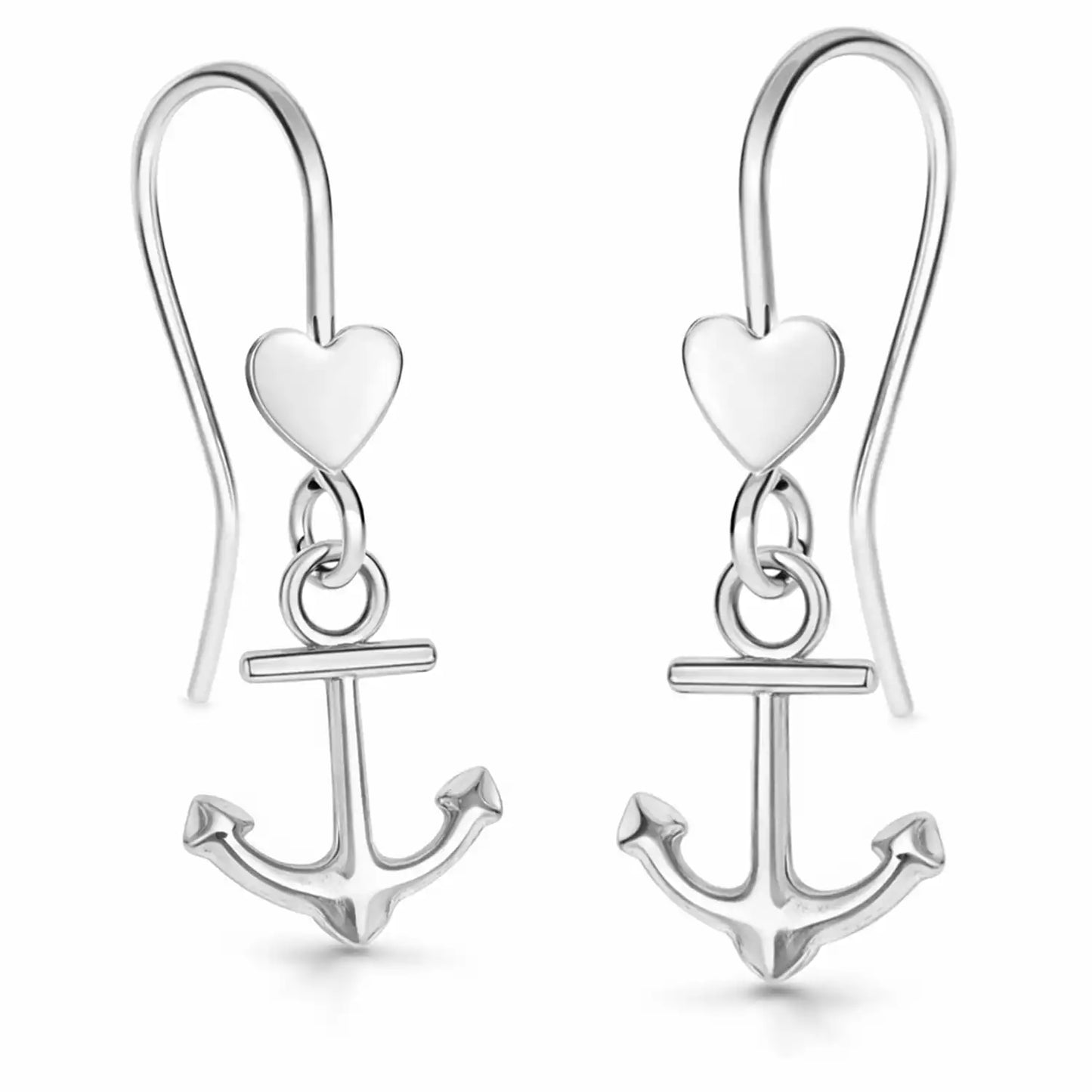 Anker Ohrhänger Silber 925 – maritime Ohrringe mit Herz Bild 1
