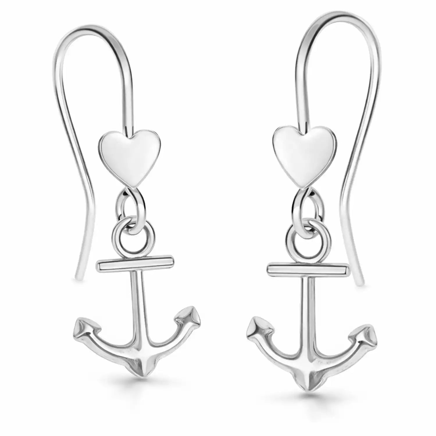 Anker Ohrhänger Silber 925 – maritime Ohrringe mit Herz Bild 1
